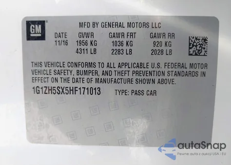2017 Chevrolet Malibu Premier from USA, damaged, VIN 1G1ZH5SX5HF171013